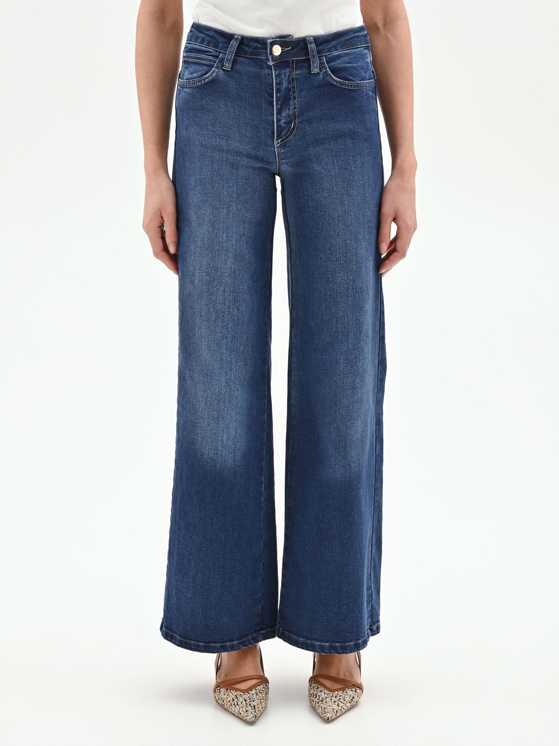 Jeans blu a palazzo