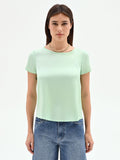 Blusa verde menta in tessuto fluido