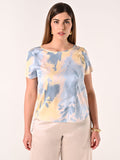 Blusa Curvy stampa Azzurra & Gialla