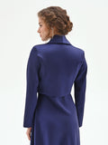 Giacca corta atelier blu indaco in raso