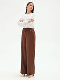 Pantalone in lino color cioccolato