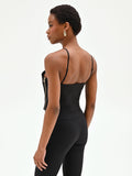 Top bustier nero con doppie spalline