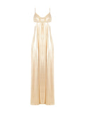 Abito Lungo Dorato con Cut Out