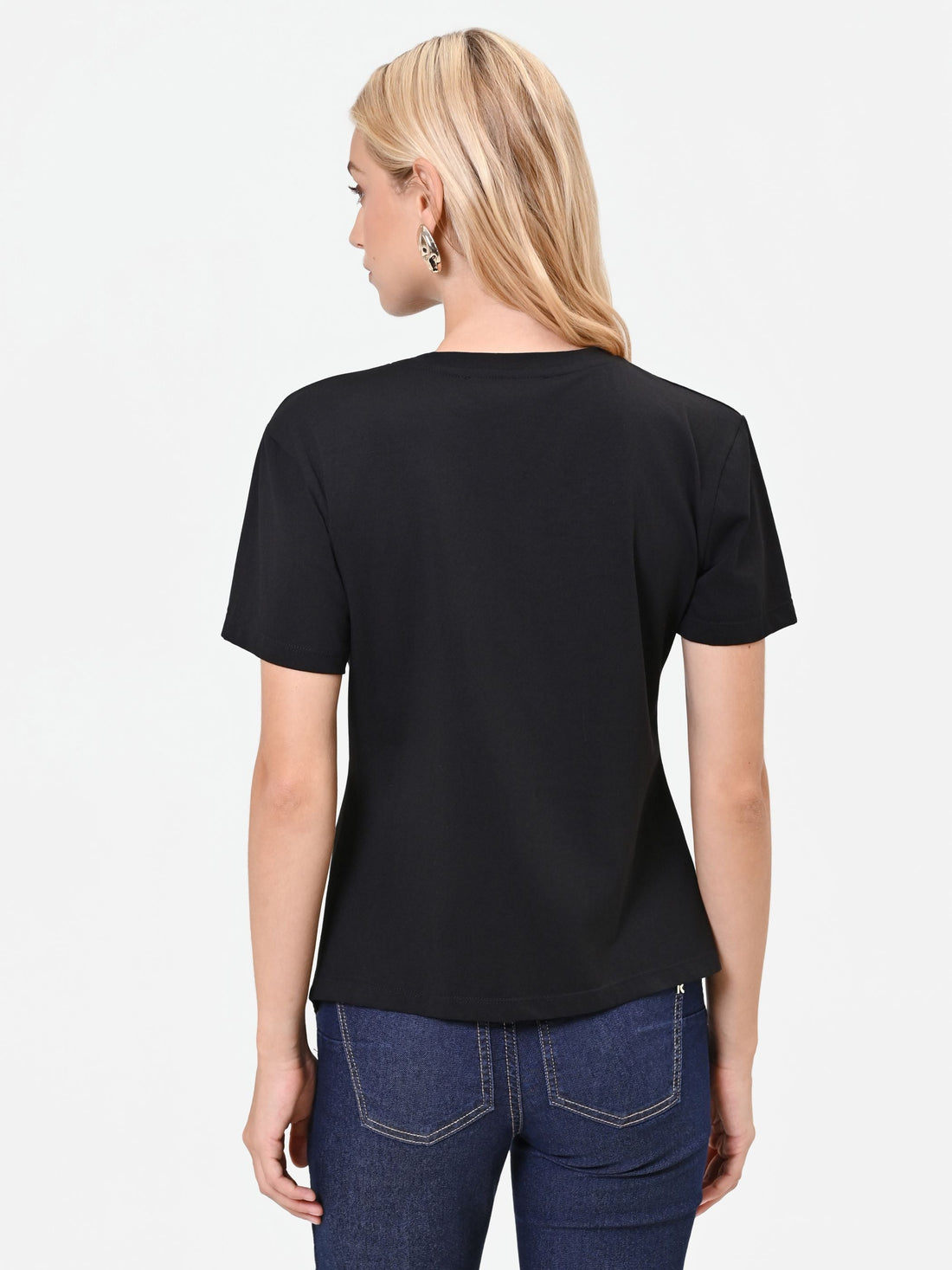 T Shirt Nera con dettaglio strass