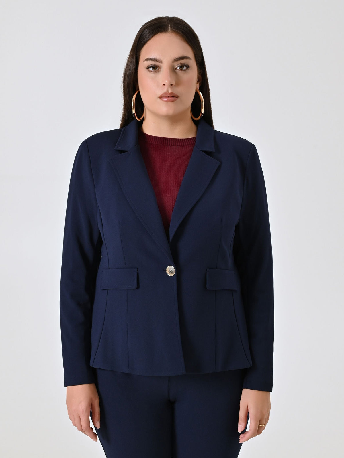 Giacca Curvy Monobottone Blu