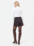 Gonna pantalone asimmetrica marrone moro