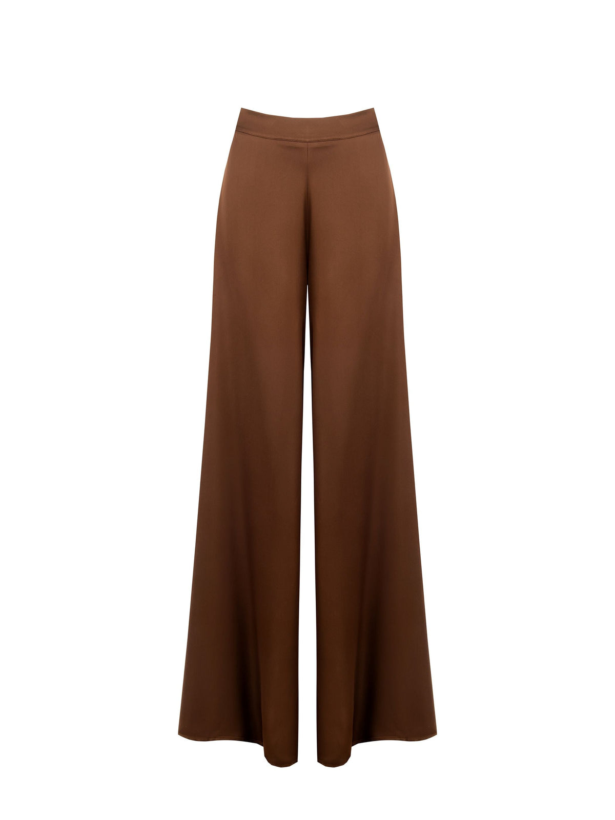 Pantaloni in Raso Marrone