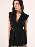 Gilet Nero in Misto Viscosa