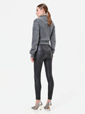 Leggings neri in similpelle con zip frontale
