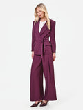 Pantalone a palazzo fluido bordeaux rosso