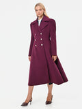 Cappotto svasato doppiopetto bordeaux rosso