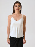 Top Spalline Sottili Bianco