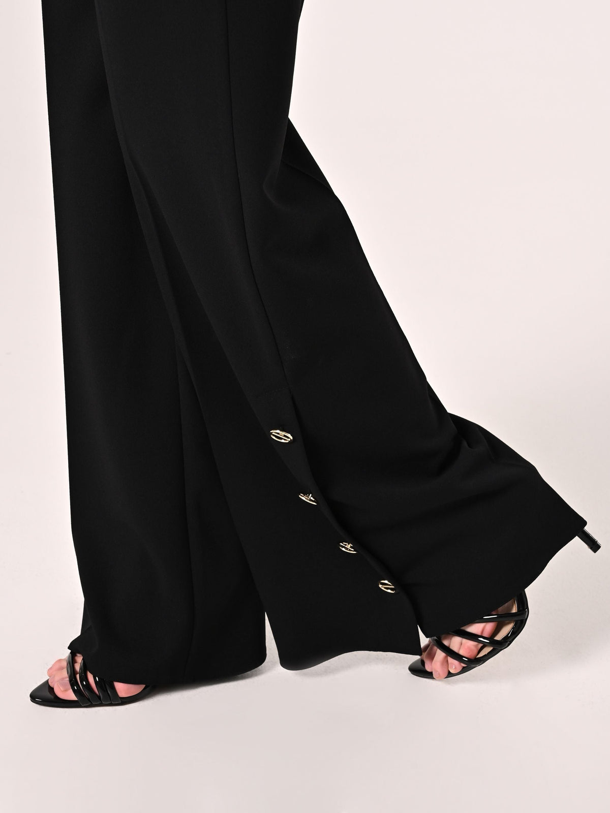 Pantaloni Palazzo in Scuba Mano Crepe Neri