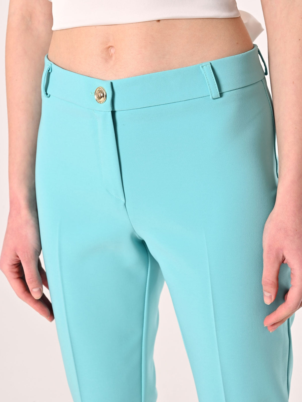 Pantaloni in tessuto tecnico Verde Acqua