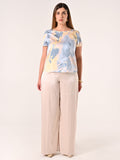 Blusa Curvy stampa Azzurra & Gialla
