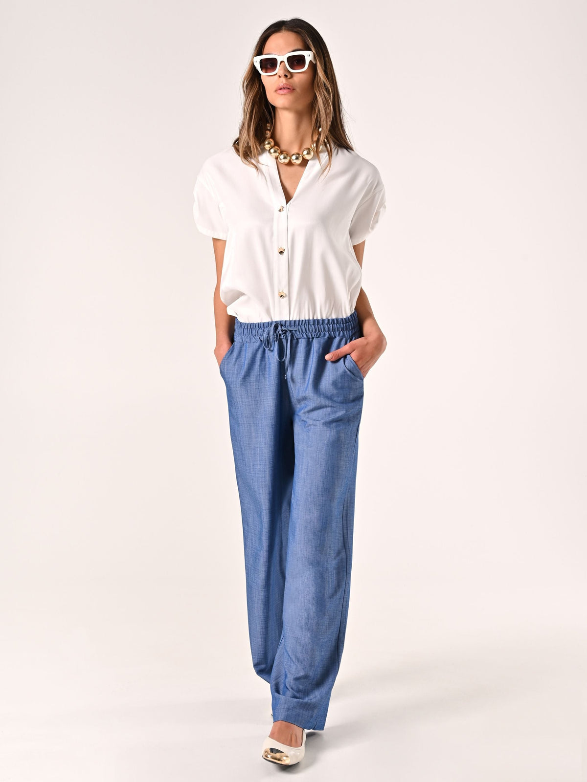 Pantaloni in Chambray