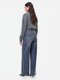 Pantaloni jeans a gamba dritta blu indaco Giorgia Palmas X Rinascimento