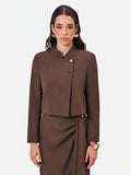 Giacca moro cropped con chiusura asimmetrica