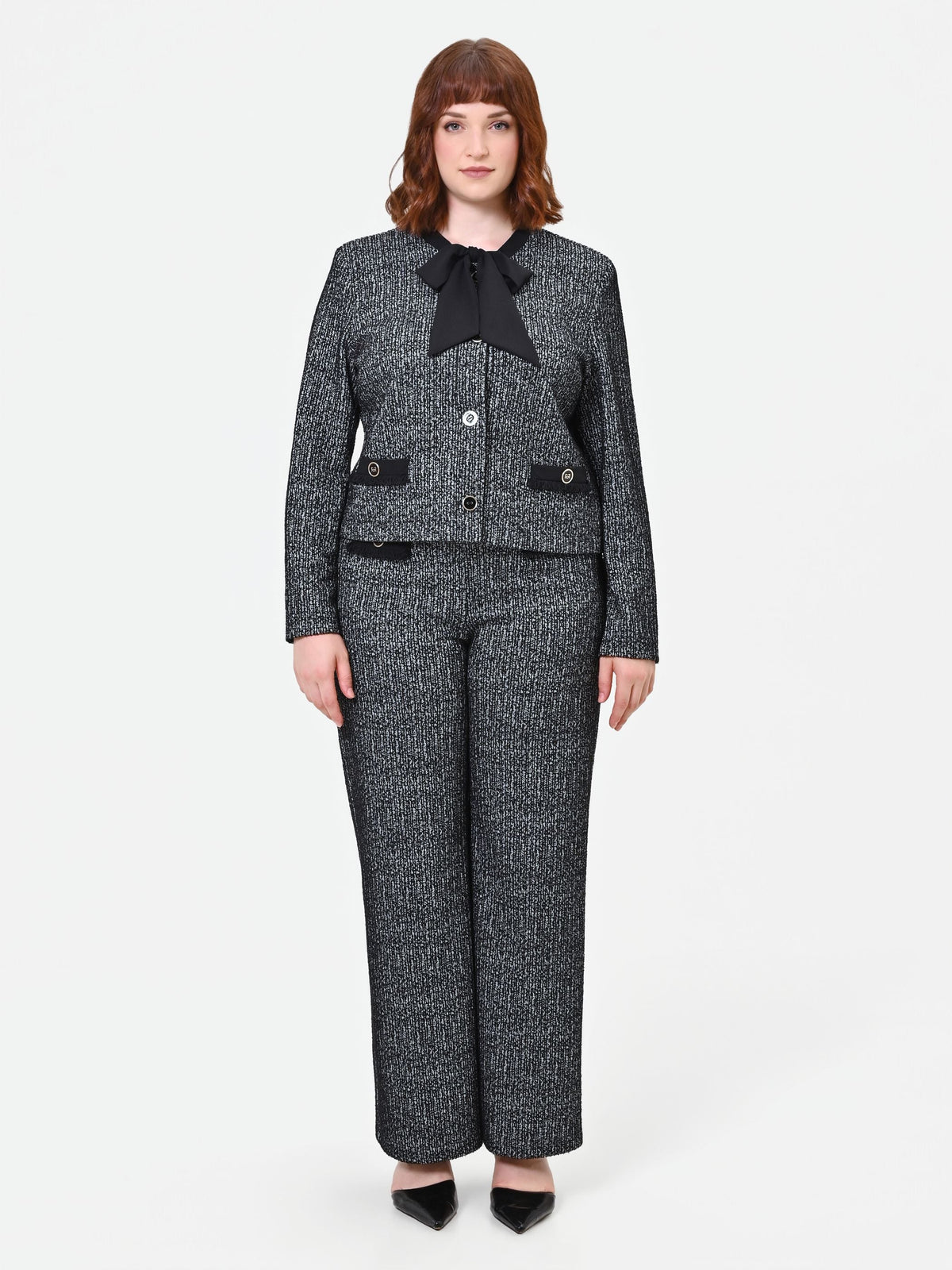 Giacca Curvy in bouclé nera