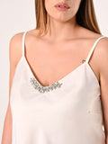 Top Curvy Bianco con Inserto Gioiello