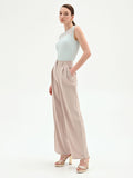 Pantalone palazzo tortora beige