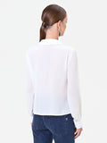 Camicia panna in georgette con drappeggio