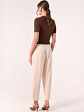 Pantaloni effetto Goffrato Beige
