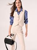Gilet in Tessuto Tecnico Beige Chiaro
