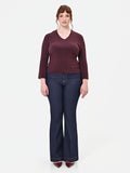 Maglia Curvy bordeaux rosso con punti luce