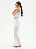 Pantalone bianco in sangallo di cotone