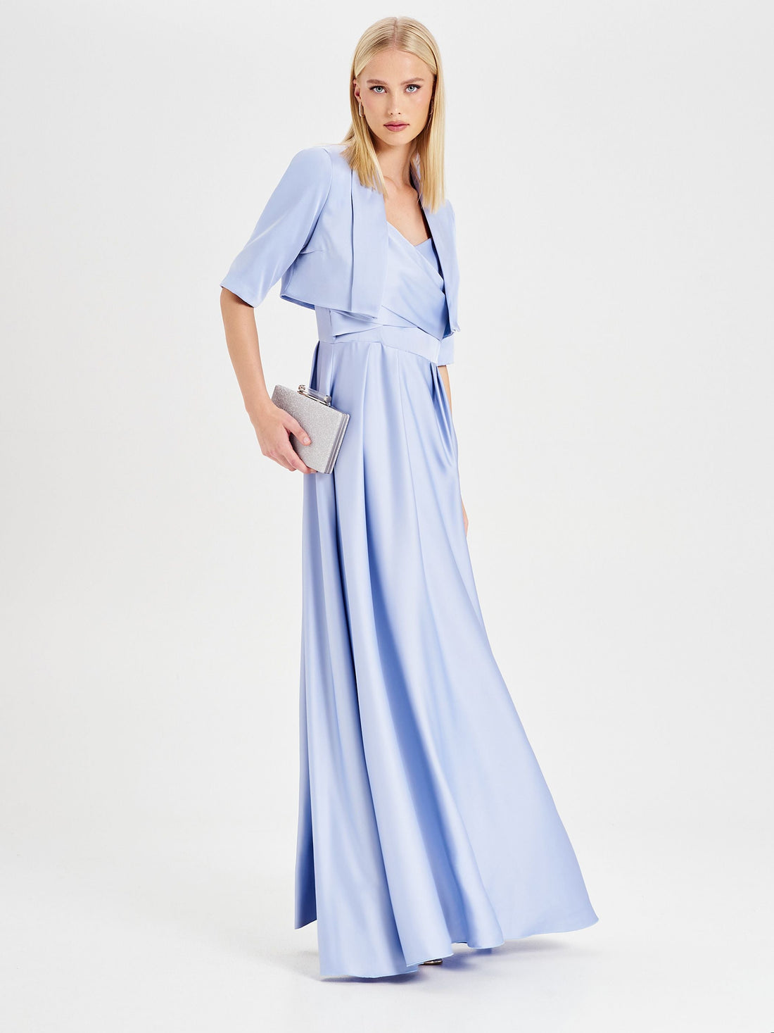 Coprispalle in Raso Rinascimento atelier Azzurro