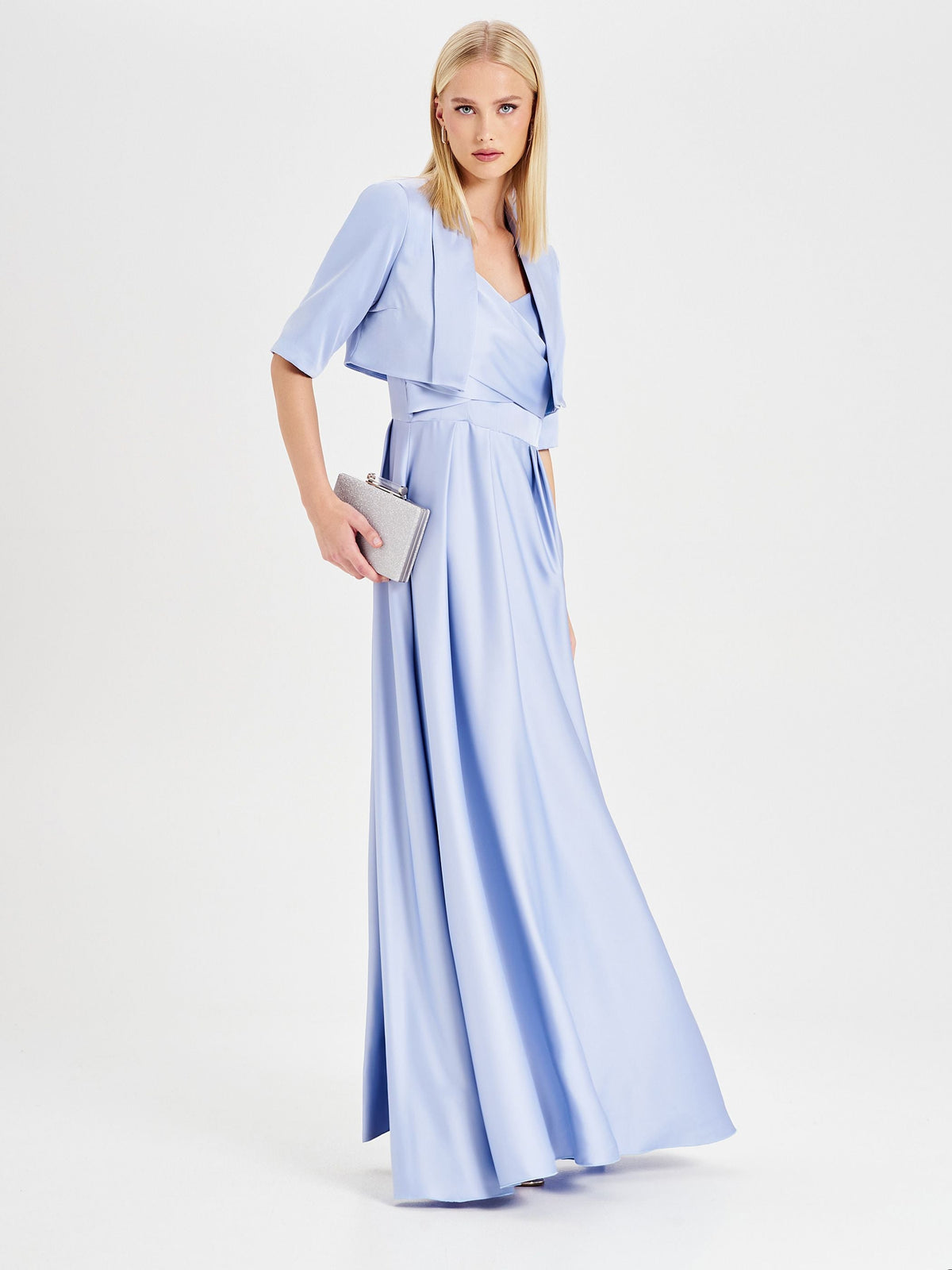 Coprispalle in Raso Rinascimento atelier Azzurro