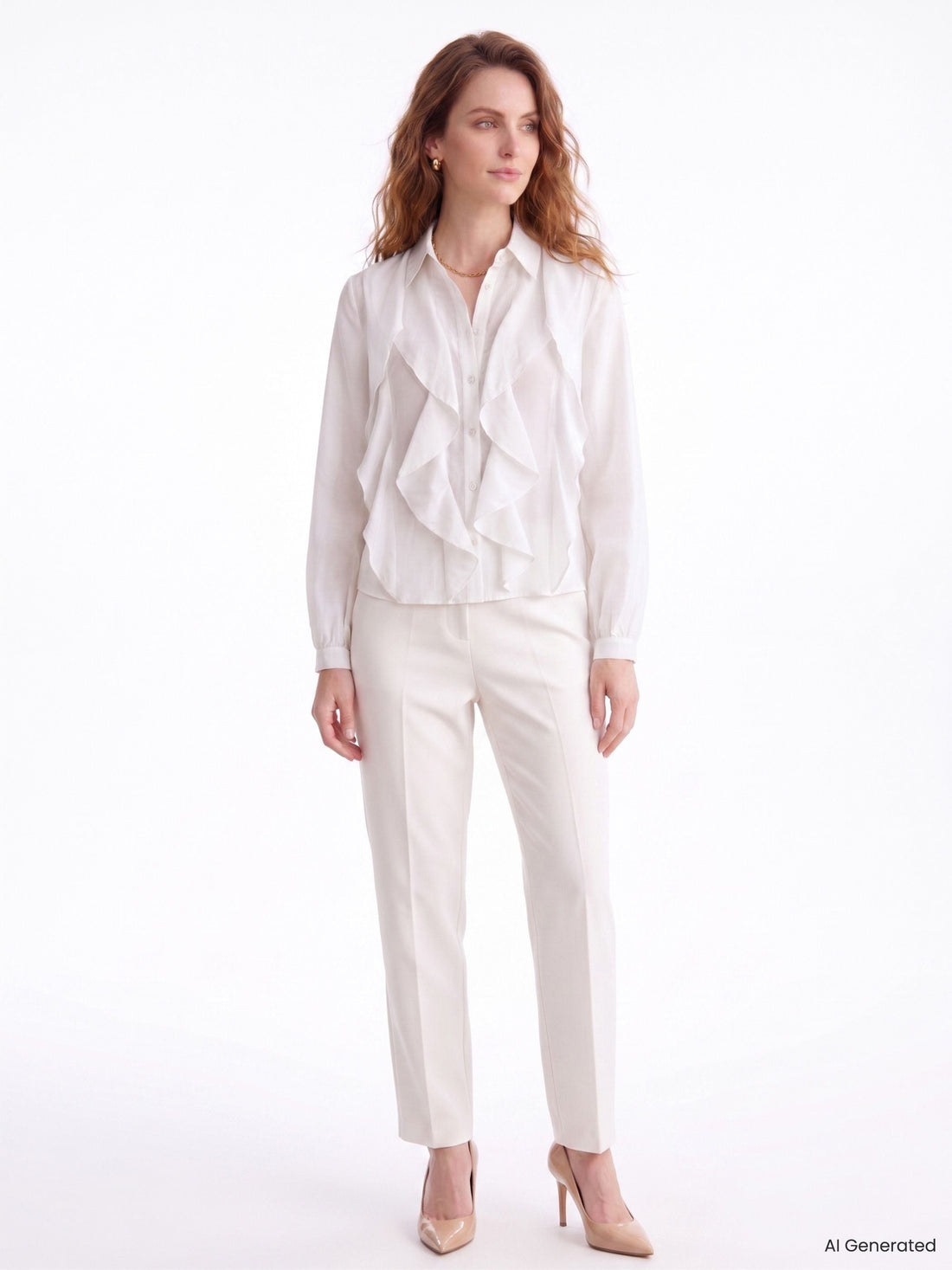 Camicia con Rouches Bianco Panna
