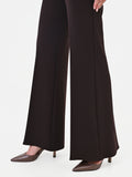 Pantalone a palazzo moro marrone in scuba mano crepe