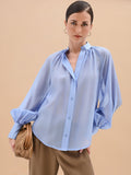 Camicia azzurro cielo in lyocell