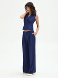 Pantaloni Studio palazzo blu indaco