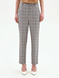 Pantalone check azzurro