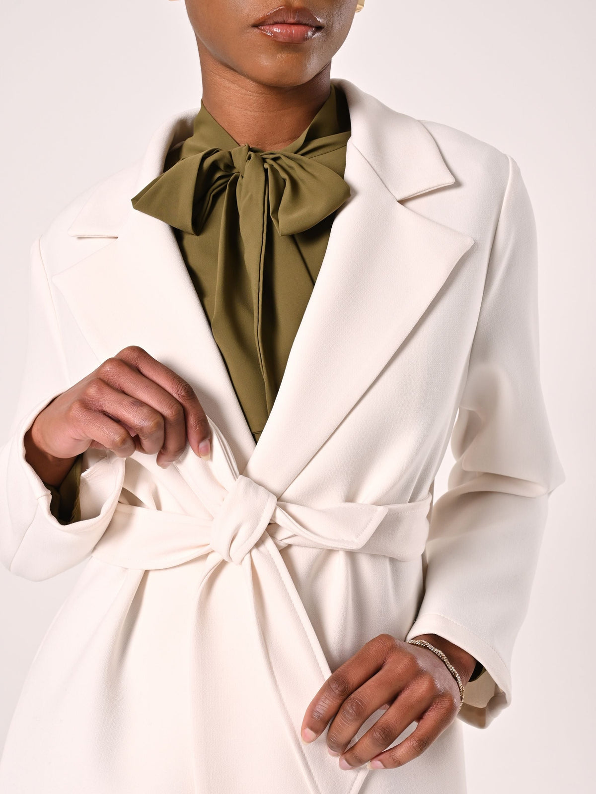 Cappotto Bianco in Doppio Crepe