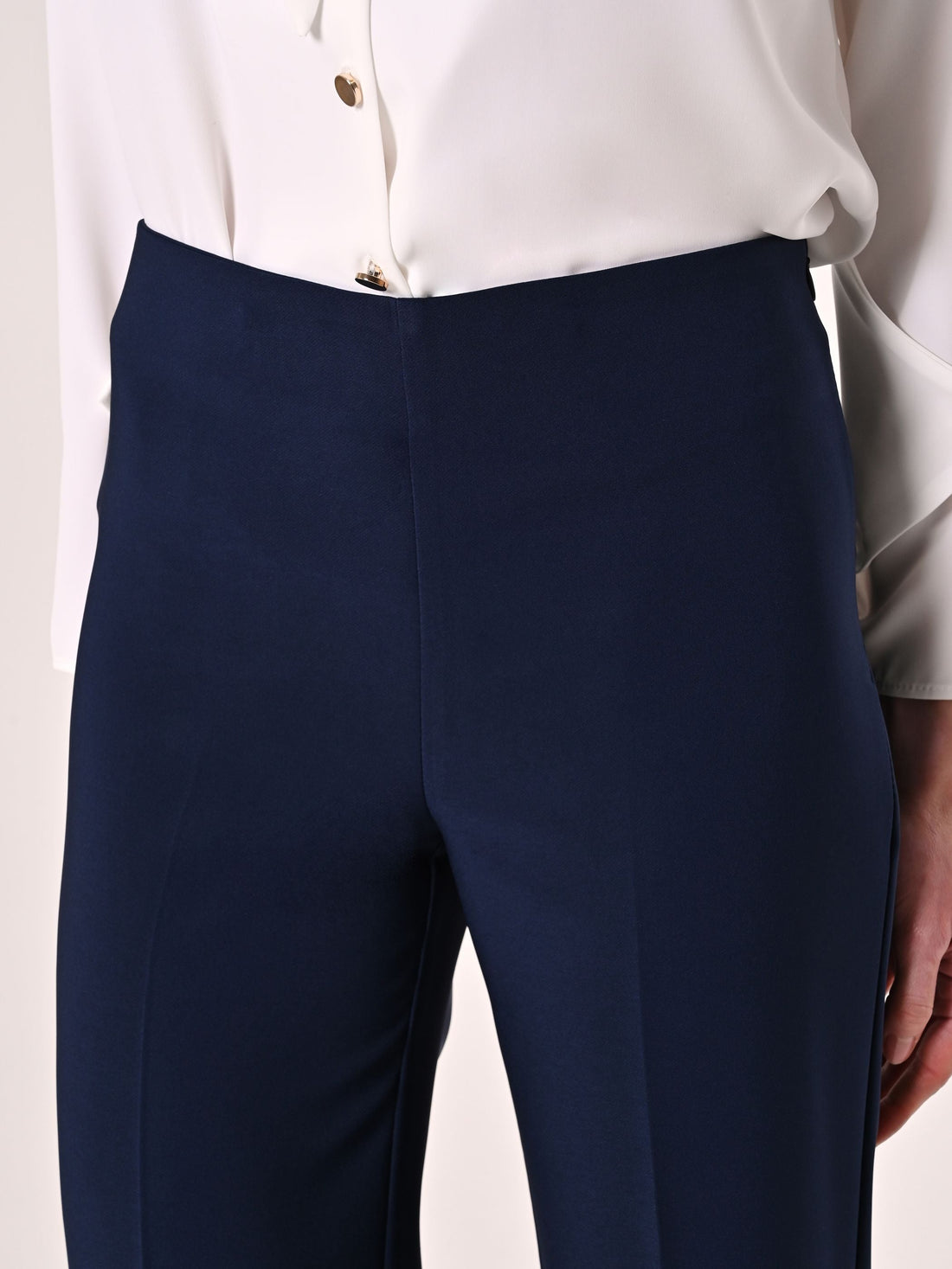 Pantaloni Palazzo in Tessuto Tecnico Blu