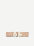Cintura gioiello beige con fibbia circolare
