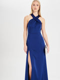 Abito Rinascimento atelier Blu con Scollo all'Americana