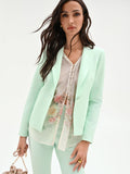 Giacca blazer verde menta con revers a lancia