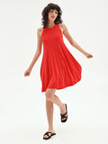 Abito in maglia plissé rosso fragola