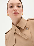 Trench doppiopetto beige con cintura