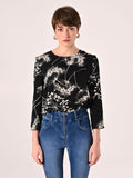 Blusa stampa Floreale Black & White