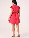 Abito Curvy in Raso Fuxia