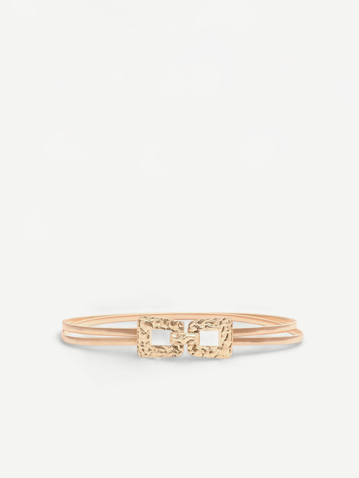 Cintura elastica oro con fibbia martellata