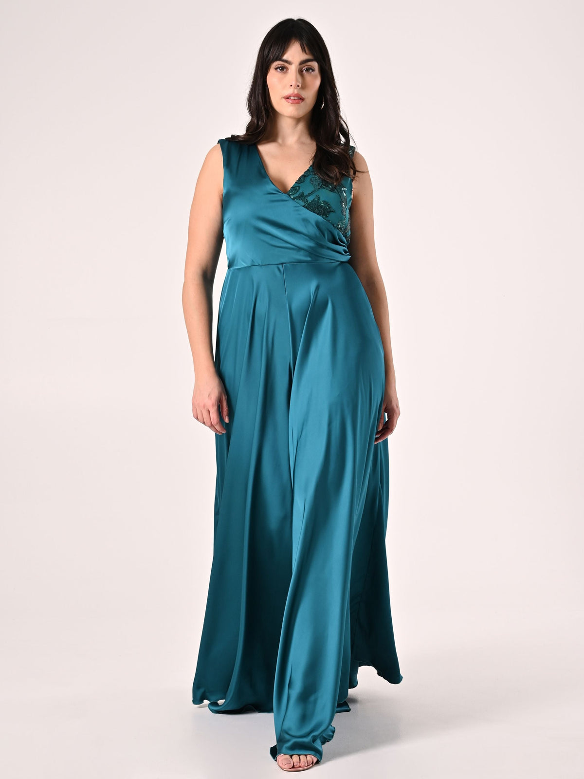 Tuta Curvy Verde con Paillettes