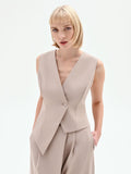 Gilet asimmetrico tortora beige