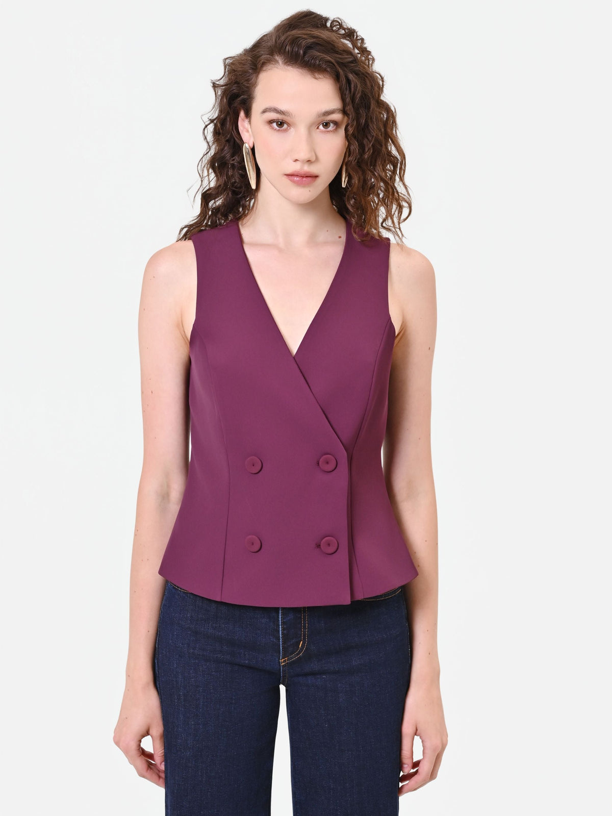 Gilet doppiopetto bordeaux